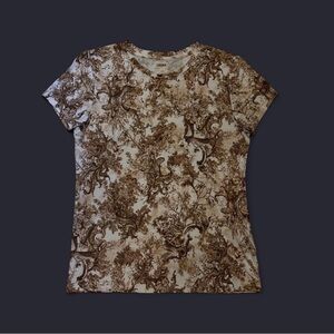 L’AGENCE Toile Print Short Sleeve Tee – Size Medium